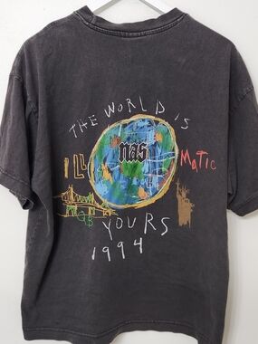 H&M Nas Black Graphic Short-Sleeve Crewneck T-Shirt Size Small